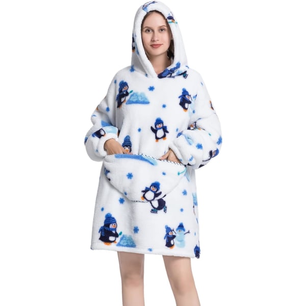 Oversized hoodiefilt för kvinnor Vuxna Oversized Wearable Hoo Penguin