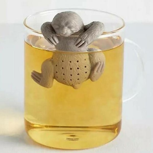 Söt Te Herbal Leaf Sil Strainer Filter Sloth Spice Diffuser Teinfuser