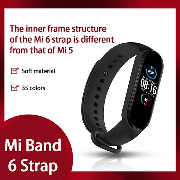 Urremme til Mi Band 6 Armbånd Silikon Håndled Miband 6 Udskiftning azure