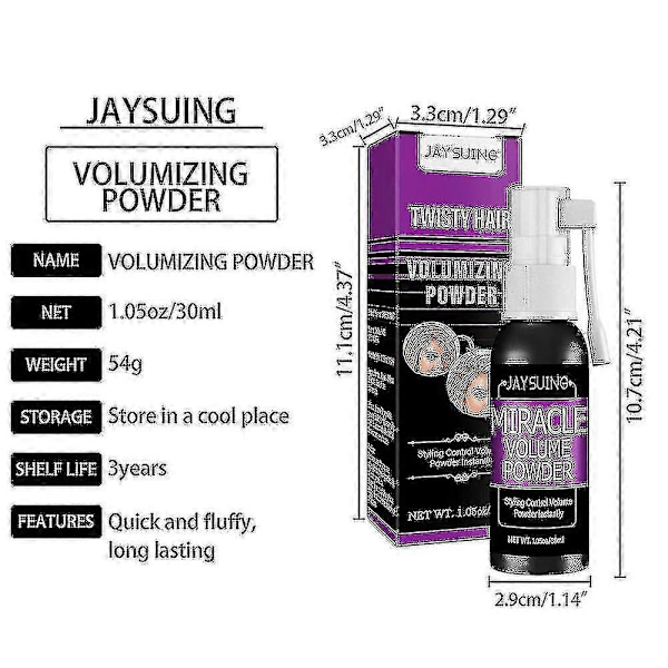 30ml Jaysuing Hiusten Volumointisuihke Fluffy Volumointisuihke Ylimääräinen Volyymi Magic Styling Gel Unisex |