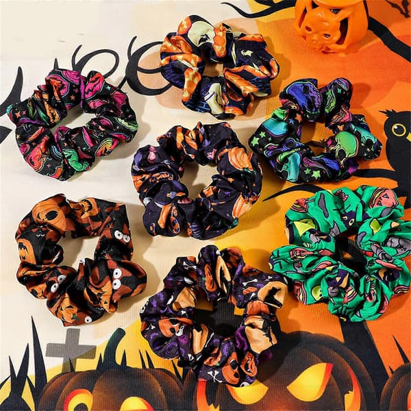 Halloween Hårstrikker Elastiske Sateng Hårbånd Hestehaleholdere Hårbånd Halloween Tilbehør for Kvinner Jenter 3 3