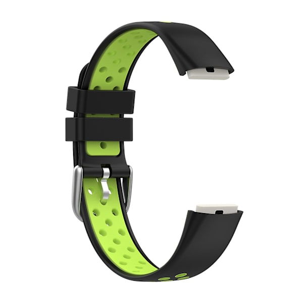Fitbit Luxe -silikoniranneke black lime green