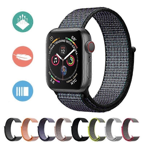 Remm for Apple Watch Band 44mm 40mm 45mm 41mm 42mm 38mm 49mm Sports Nylon Armbåndsurrem