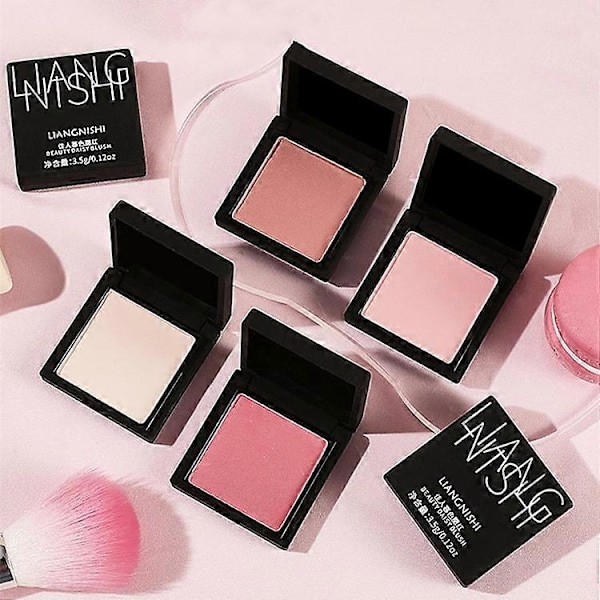 Monokrom Pulver Blusher Plate Fløjlsblød Mat Naturlig Kind Ansigt Rouge Blush Delikat Glat cold tea