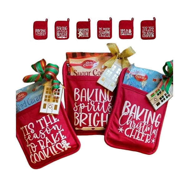 6-pack Julgryta Ställ Bakset, Julugnsvantar Ornament, Julgryta style 4