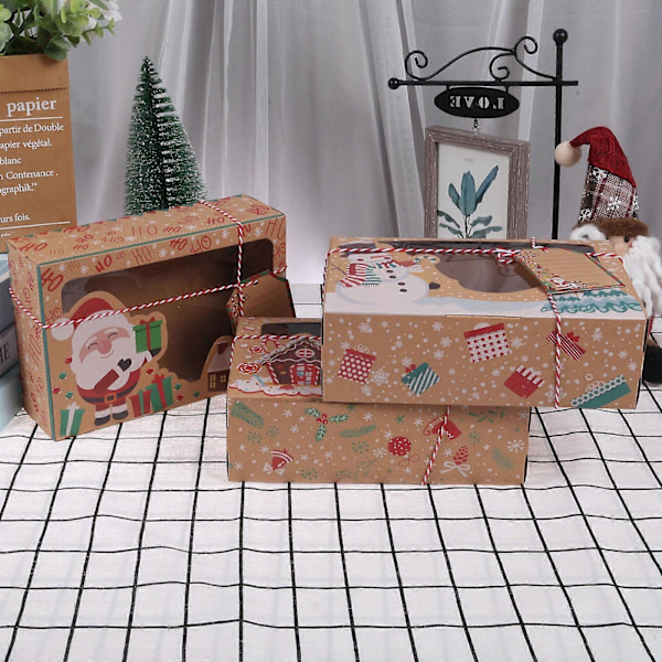 Stor Julgodisask i Kraftpapper med PVC-fönster