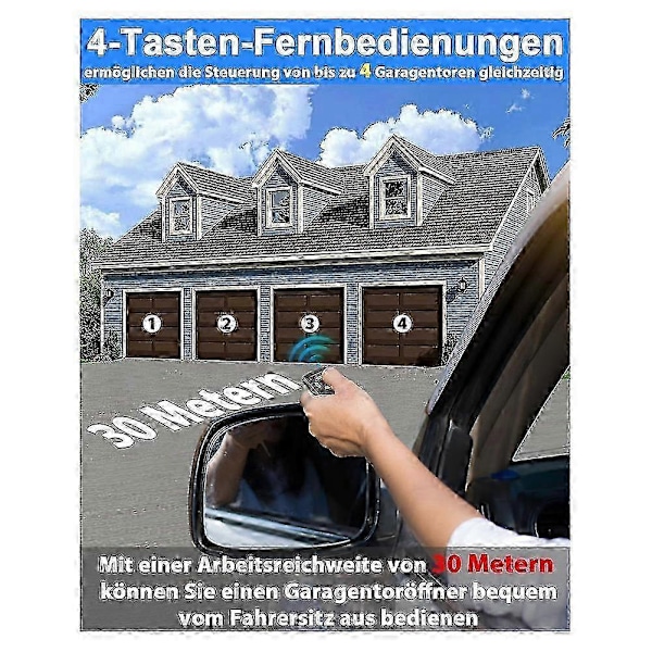 Garageport Fjernbetjening Fast Kode Kopierbar 26,995 MHz HSM4 HS4 HSE4