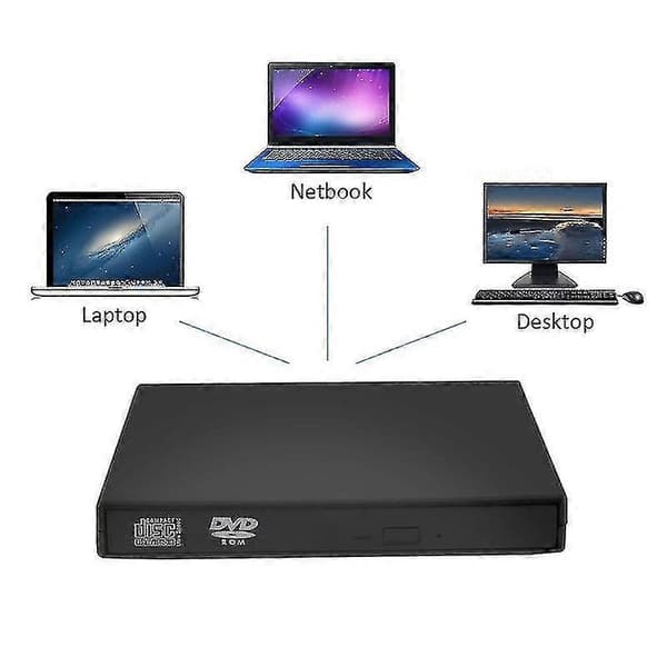 USB Extern CD/VCD/DVD-spelare Optisk Enhet Skrivare för PC Dator grey