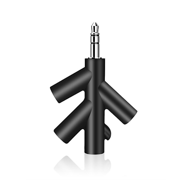 3,5 mm lydkabelsplitter 1 hann til 4 hunn HUB dekoncentrator hodetelefonport AUX-adapter