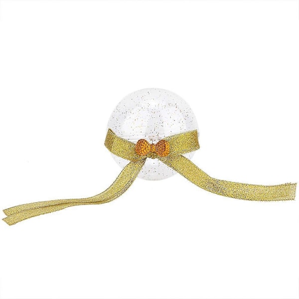 5 st Godispresent Dekoration Transparent Ask Julglitter Hängande Kula (Knut Guld)