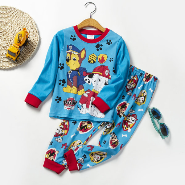 Nya vår- och höstkläder i bomull med långa ärmar för barn, Paw Patrol-serien, pyjamas för barn 130cm