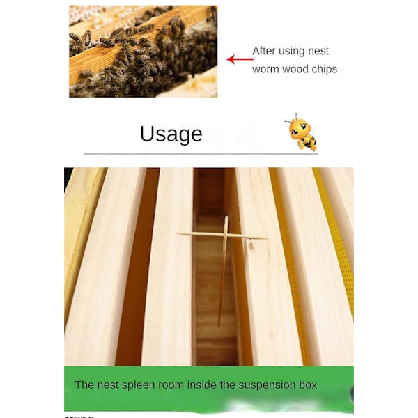 Varroa- och Spinnkvalsterbekämpning Träflis Bi-Rengöring Trä Hängande Döda Bikupa Bo Varroa Special Biodling Skadedjursbekämpning 6pcs