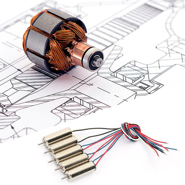 5 stk DIY Flymotor - Høy hastighet 24000 o/min, stor dreiemoment, kjernefri, 4-aksel motor