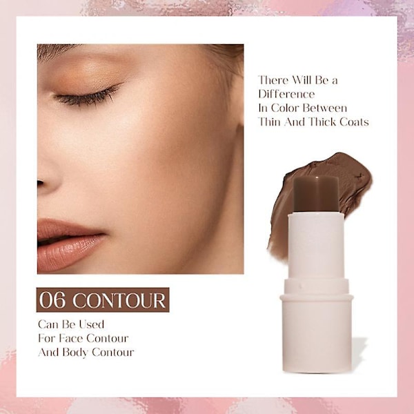 Multifunksjonell sminkepinne highlighter blush stick kinn rouge highlight shadow blush stick bar ansikt concealer contouring 06 contour