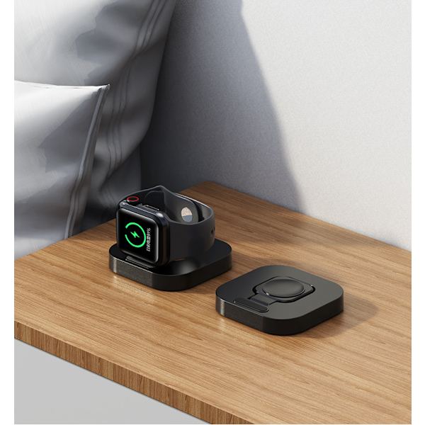 Bærbar trådløs magnetisk opladningshåndstativ til Apple Watch black