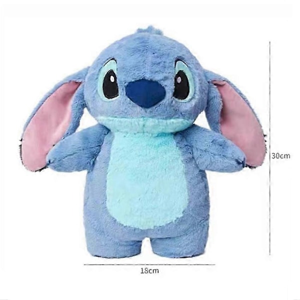 Vinter Tegneserie Håndvarmer Stitch Vandfyldt Varmtvandsflaske Sød Plyslegetøj Varme Hånd blue