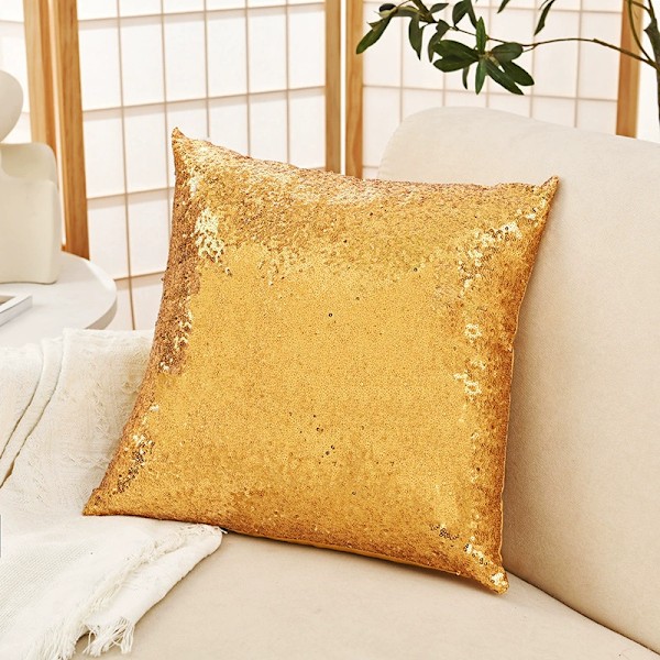 Ensidig paljettputetrekk uten putekjerne, egnet for kontor, soverom, sofa, seng gold