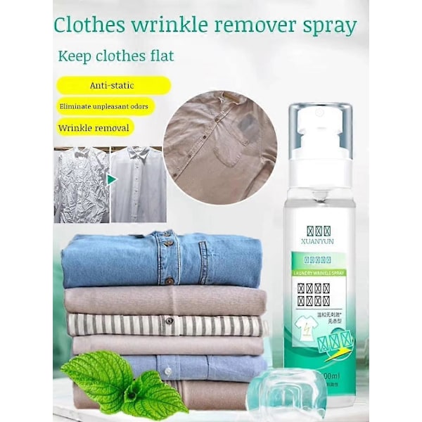 Hemkläder Rynkremover Bärbar Rynkremover Spray Kläder Luktborttagare NonIron Mjukgörare 1pc