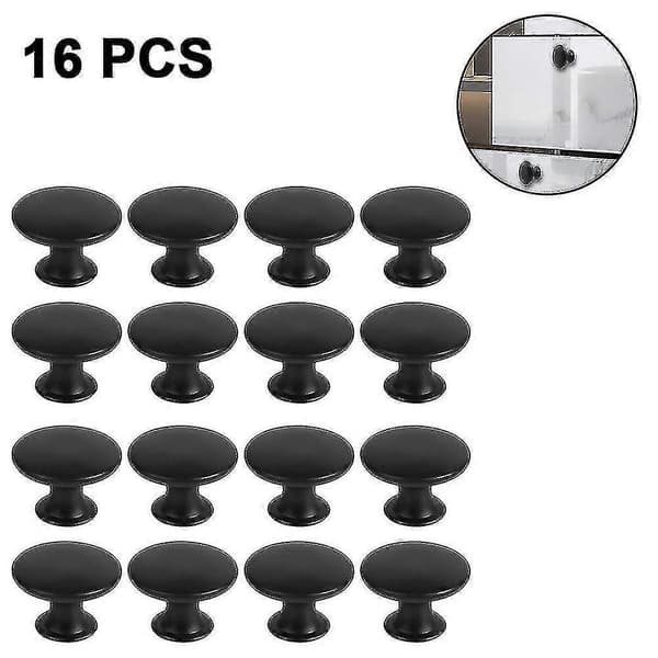 16 stycken skåpsknoppar, 30mm Vintage Dresser Knobs Set black