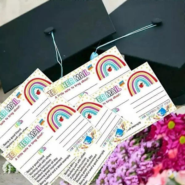 Brag Cards Lærerpost, Oppmuntring Positive Atferdskort for Notater Hjem 100pcs