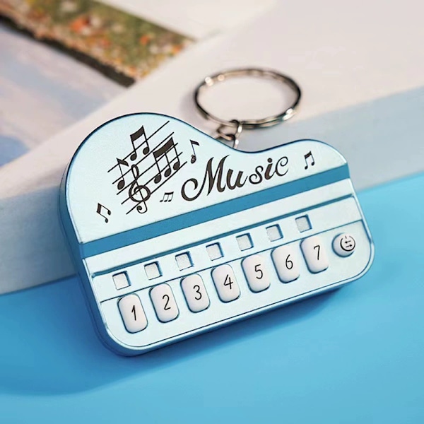 Luova lasten lelu mini elektroninen piano avaimenperä riipus valoisa musiikki ääntäminen soittava elektroninen kosketinsoitin blue