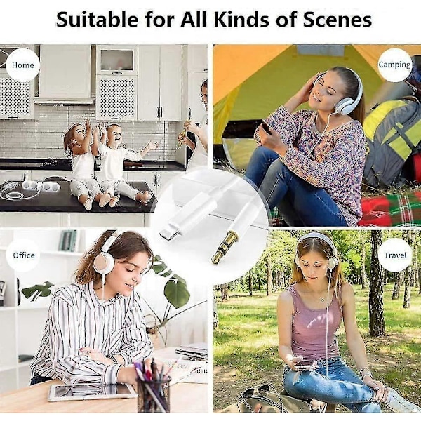 Aux-kabel Kompatibel med iPhone, Lightning til 3,5 mm Aux Lydkabel til Bil Kompatibel med iPhone 13/12/11/xs/xr/x 8 7, Ipad/ip