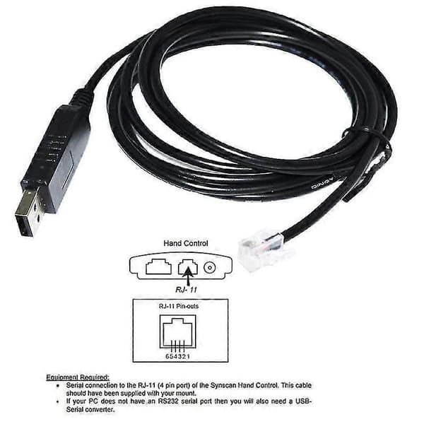 Usb til Rj11 Rj12 6p4c adapter seriel kontrolkabel Eqmod kabel til - montering pc til håndkontrolkabel