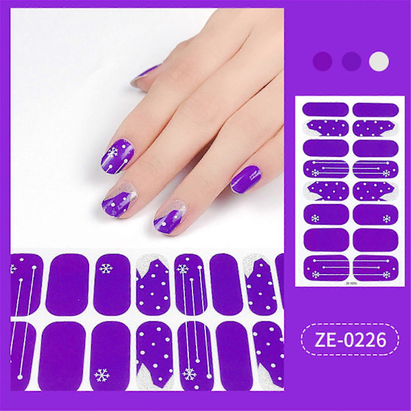 16Strips Neglelak Stickers Neglebånd Neglelak Kunst Sticker Wraps Sticker Negle Til Kvinder Og Piger Dekorationer Fest Jul Negle Folier Glitter d