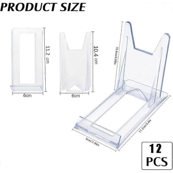 12 st Klar Plast Displayställ, Justerbart Klar Akryl Plast Displayställ Staffli Multifunktionellt Displayställ