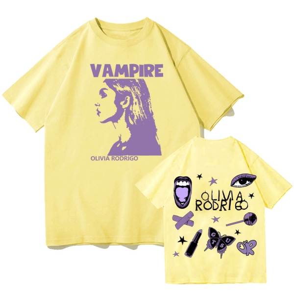 Guts Olivia Rodrigo kortärmad T-shirt för kvinnor yellow XL