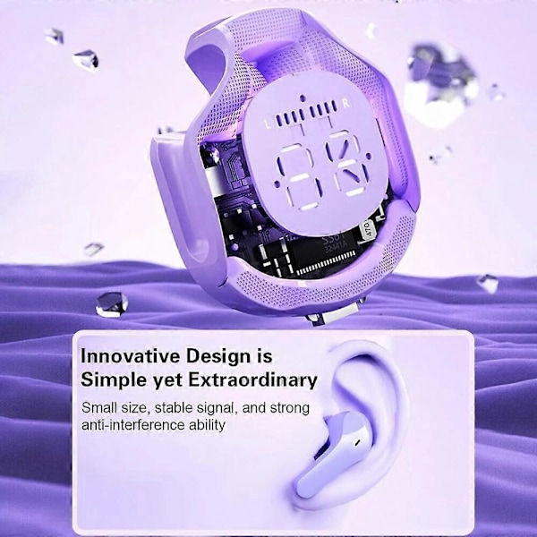 Cmory Ørepropper, Cmory Hovedtelefoner, Bluetooth 5.3 LED Display Vandafvisende Øretelefoner blue