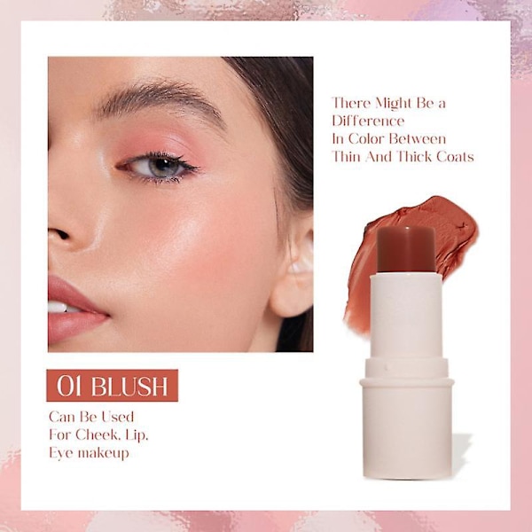 Multifunktionel makeup-stick highlighter blush stick kind rouge highlight shadow blush stick bar ansigtsconcealer contouring 01 blush stick