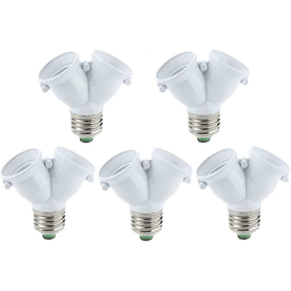 5 st Dubbellampa Adapter LED-lampa samma E27 sockel
