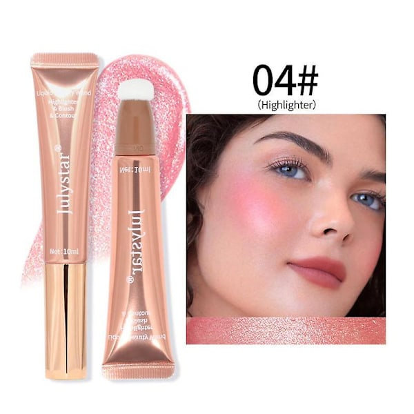 1 st Blush Beauty Wand Multifunktionell Makeup Pen Glitter Contouring Ansikte Shimmer Highlight Blush Flytande Kontur Applikator a04