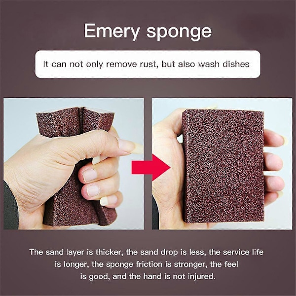 5 stk Kjøkkentilbehør Emery Magic Sponge for fjerning av rust Rengjøring Bomulls Gadget Avkalkning Rengjøring Gni Pot Kjøkkenverktøy l