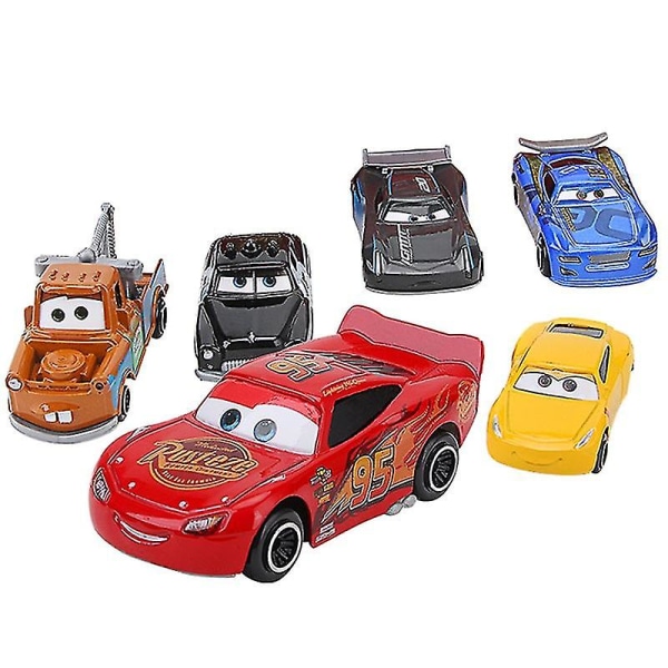 Set med 7 Disney Pixar-bilar 3 Lightning Mcqueen Jackson Storm