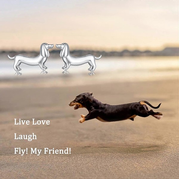 925 Sterling Sølv Søde Dachshund Stud Øreringe Hvalpe Hund Øreringe til Kvinder earrings a