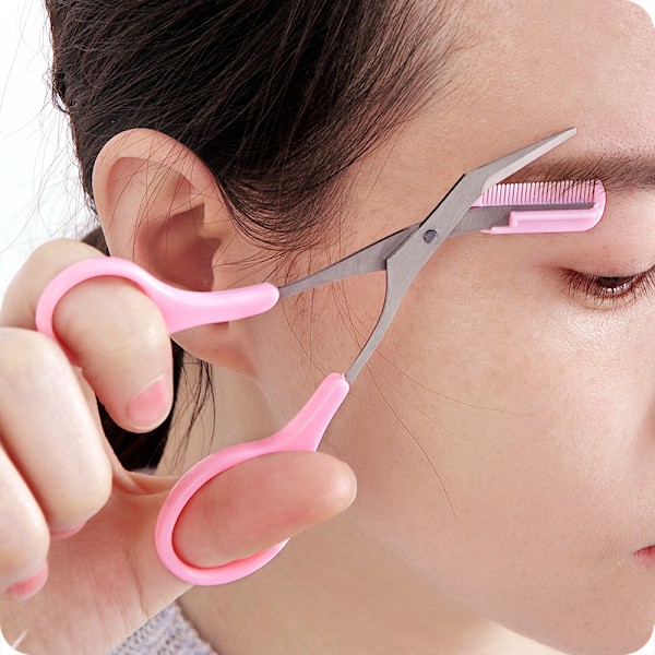 1 st Eyebrow Scissors Comb för Bättre Längdkontroll, Skönhetsverktyg