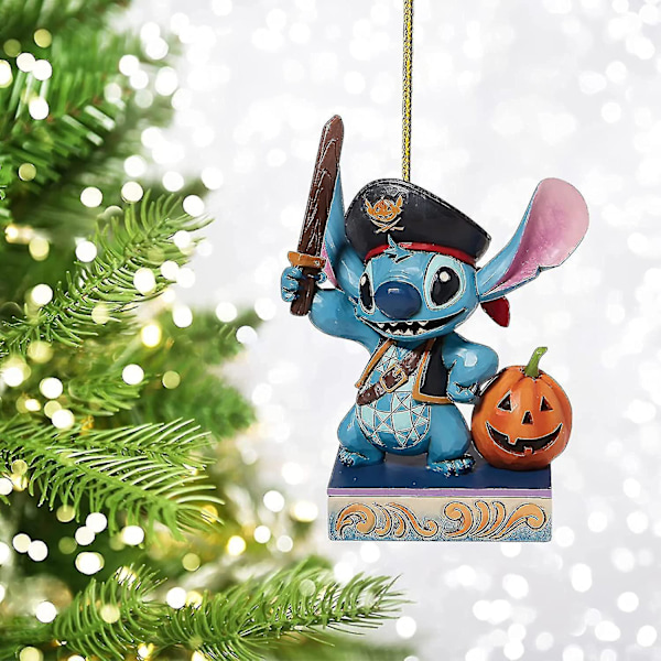 2D Akrylplatta Disney Stitch Juldekoration Anime Figurmodell Märkesjulgranshänge Bilhänge Rumdekorationer1 st-12