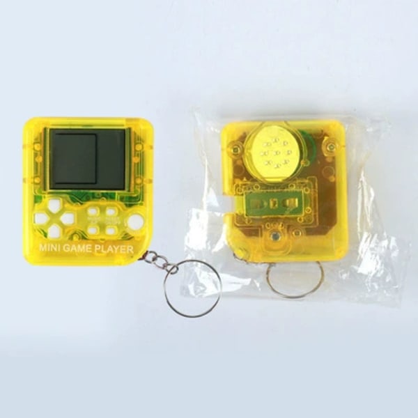 Kädessä pidettävä mini elektroninen pelikonsoli Tetris-pelikonsoli nostalginen dekompressiolelu luova lahja avaimenperä transparent orange