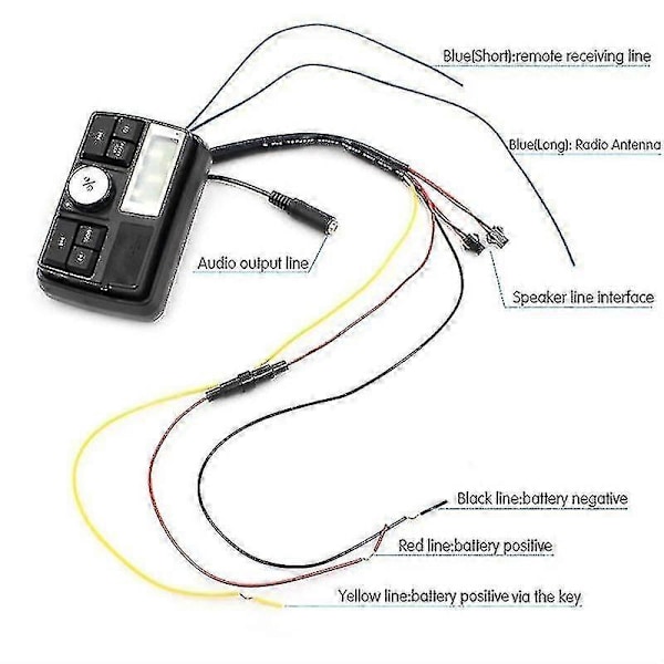 Motorcykel Lyd Mp3 Radio Lydsystem Stereo Højttalere Bluetooth Vandafvisende Fm 5 Eq Funktioner Lcd