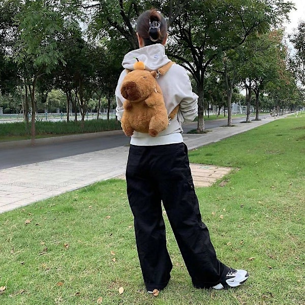 Capybara Plys Rygsæk Kawaii Mode Plushie Dukke Pels Taske Børnetaske Skuldertaske Mini Rygsæk cpbla handbag