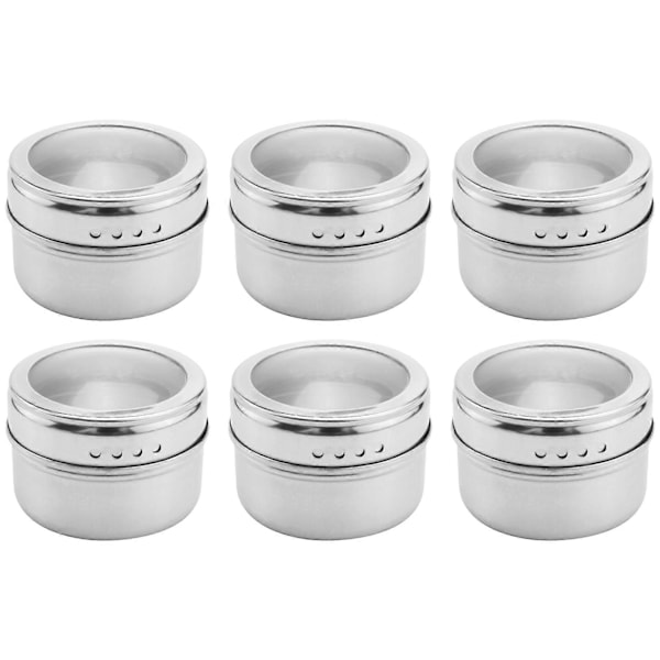 6 st/set Klar Lock Magnetisk Burk Rostfritt Stål Såsbehållare Grytor Kök Kryddhållare Hou