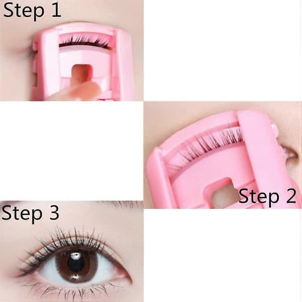 Mini ögonfransböjare 2-pack med utbytesdynor, resevänlig för alla ögonformer, rosa grön
