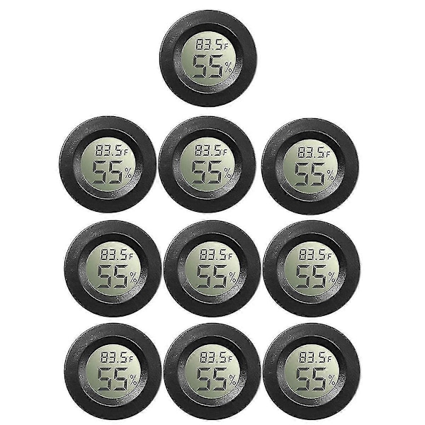 10-pack Mini Hygrometer Termometer Mätare Digital LCD Monitor för Växthus Barnrum Reptil Inkubator - JA
