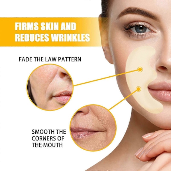 Jaysuing Collagen Smile Pattern Patch Ansiktsmunnhörnsmönster Stramande Hudvårdande Limbandage - 10 st