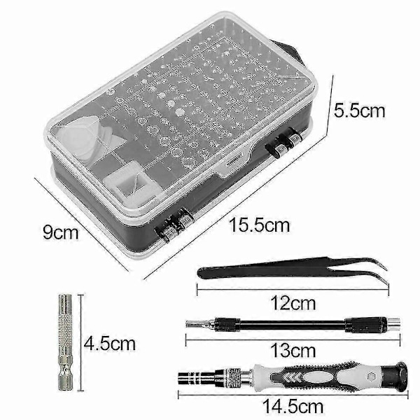 122-i-1 Magnetisk Precisionsskruvmejselset för PC, Telefon, Elektronik Reparationsverktygssats Hög Kvalitet