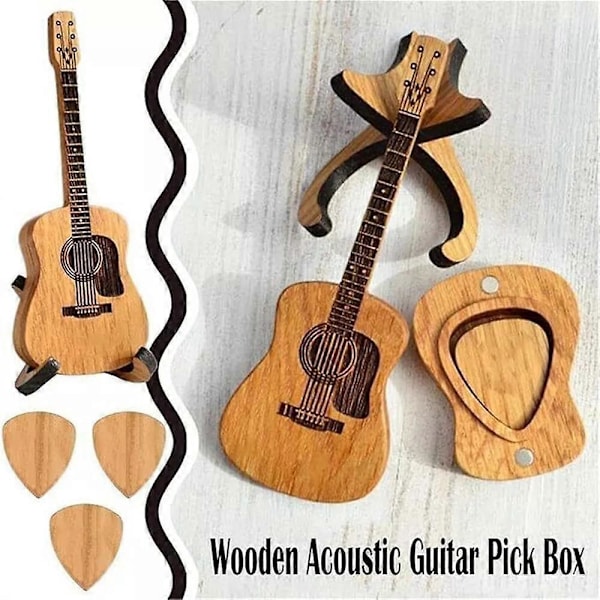 Emboadlie Trä Akustisk Gitarr Plocklåda, Trä Akustisk Gitarr Plocklåda