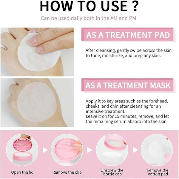 Collagen Toner Pads, Runde Bomulds Toner Pads til Ansigtet, Fugtgivende Opklarende Toner Pads, Hudstrammende & Gendan Elasticitet teatree pad