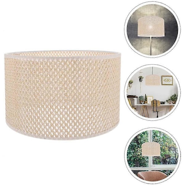 Trumlampa Skärm Tak Burlap Lampskärmar Medium Lampskärmar Hårdryggad Lampskärm Chandelier Lampskärmar Moderna Lampskärmar Vågskärm